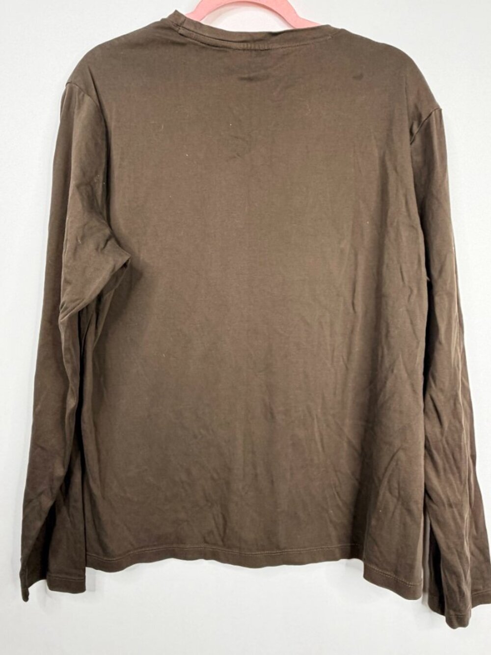 Banana Republic Luxe Touch Long Sleeve Performance Tee Brown Large #A3118 - Picture 3 of 7
